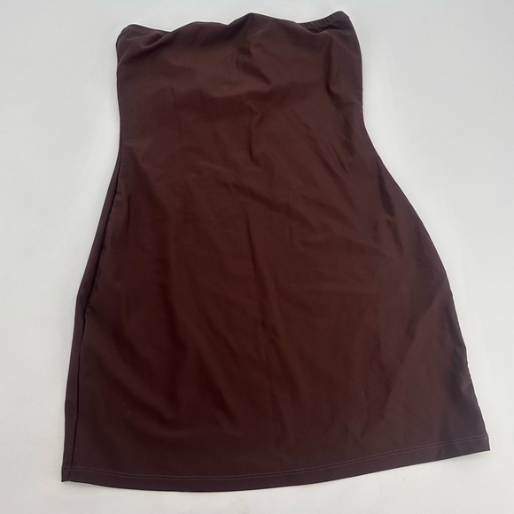 H:ours Revolve Esspresso Brown Mini Tube Dress Bodycon Slip Size XS - Picture 2 of 4